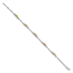 Diamond & Citrine Bracelet in 14K White Gold (0.01 ct. tw.) - Sophia Jewelers