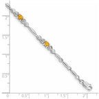 Diamond & Citrine Bracelet in 14K White Gold (0.01 ct. tw.) - Sophia Jewelers
