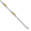 Diamond & Citrine Bracelet in 14K White Gold (0.01 ct. tw.) - Sophia Jewelers