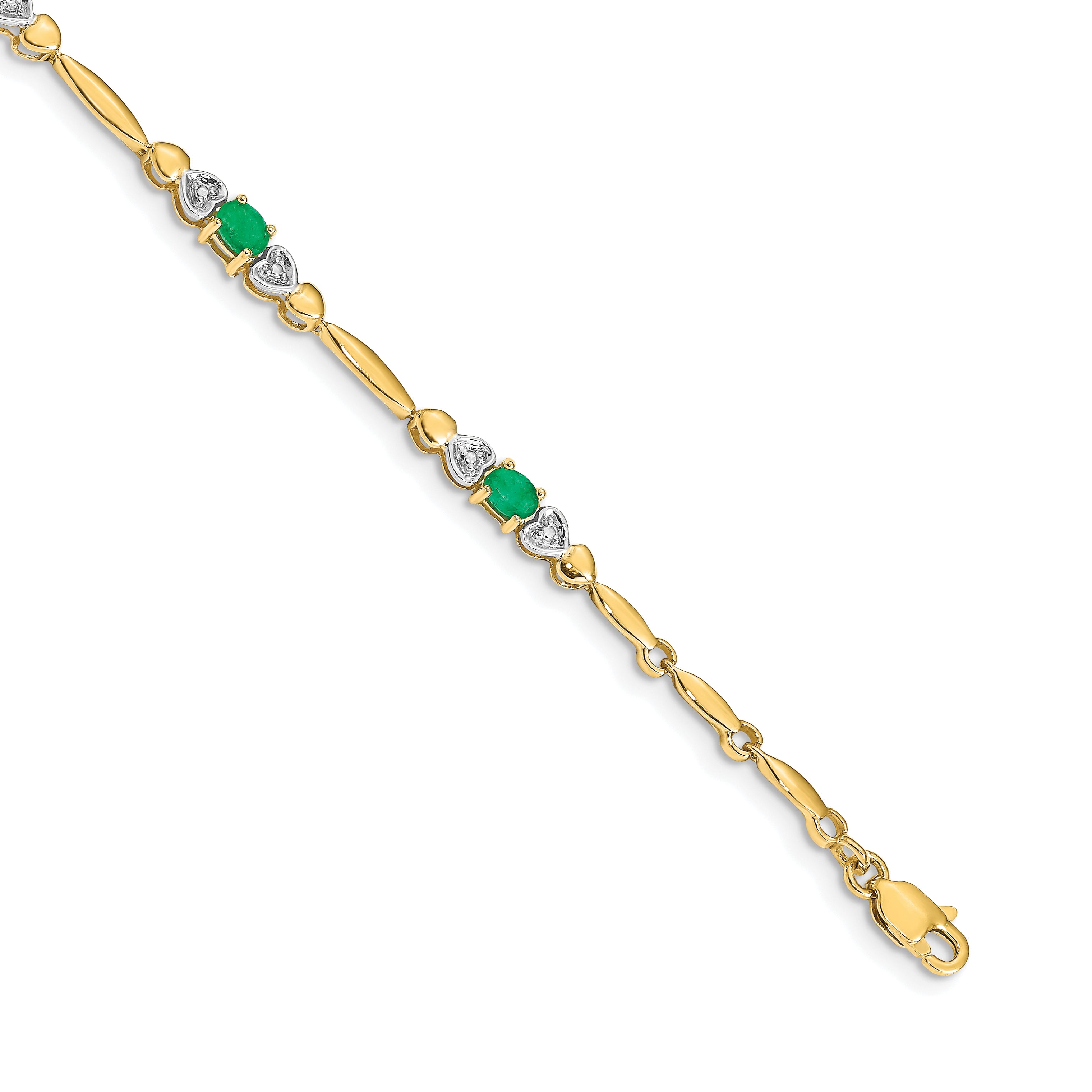 10k Diamond and Emerald Bracelet Main image