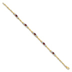 Diamond & Garnet Bracelet in 14K Yellow Gold (0.01 ct. tw.) - Sophia Jewelers