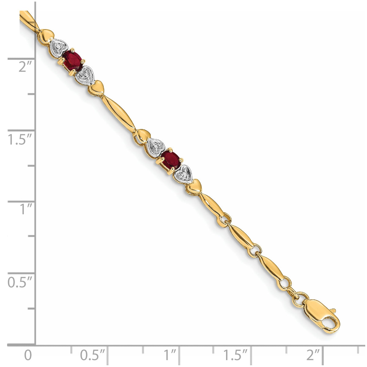 Diamond & Garnet Bracelet in 14K Yellow Gold (0.01 ct. tw.) - Sophia Jewelers