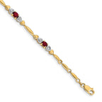 Diamond & Garnet Bracelet in 14K Yellow Gold (0.01 ct. tw.) - Sophia Jewelers
