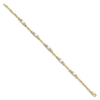 Diamond & Created Opal Bracelet in 14K Yellow Gold (0.01 ct. tw.) - Sophia Jewelers