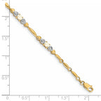 Diamond & Created Opal Bracelet in 14K Yellow Gold (0.01 ct. tw.) - Sophia Jewelers