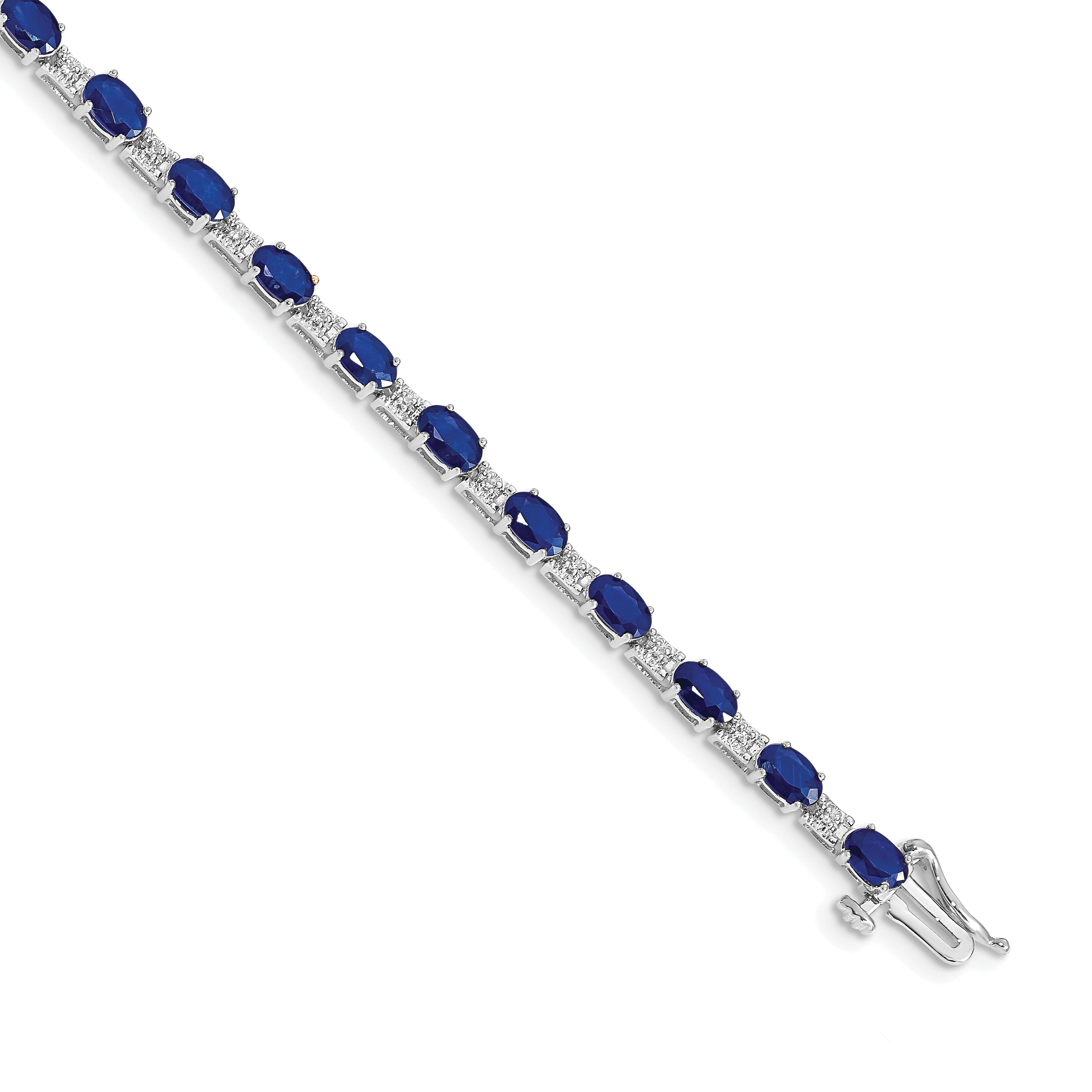 10k White Gold Diamond and Sapphire Bracelet Main image
