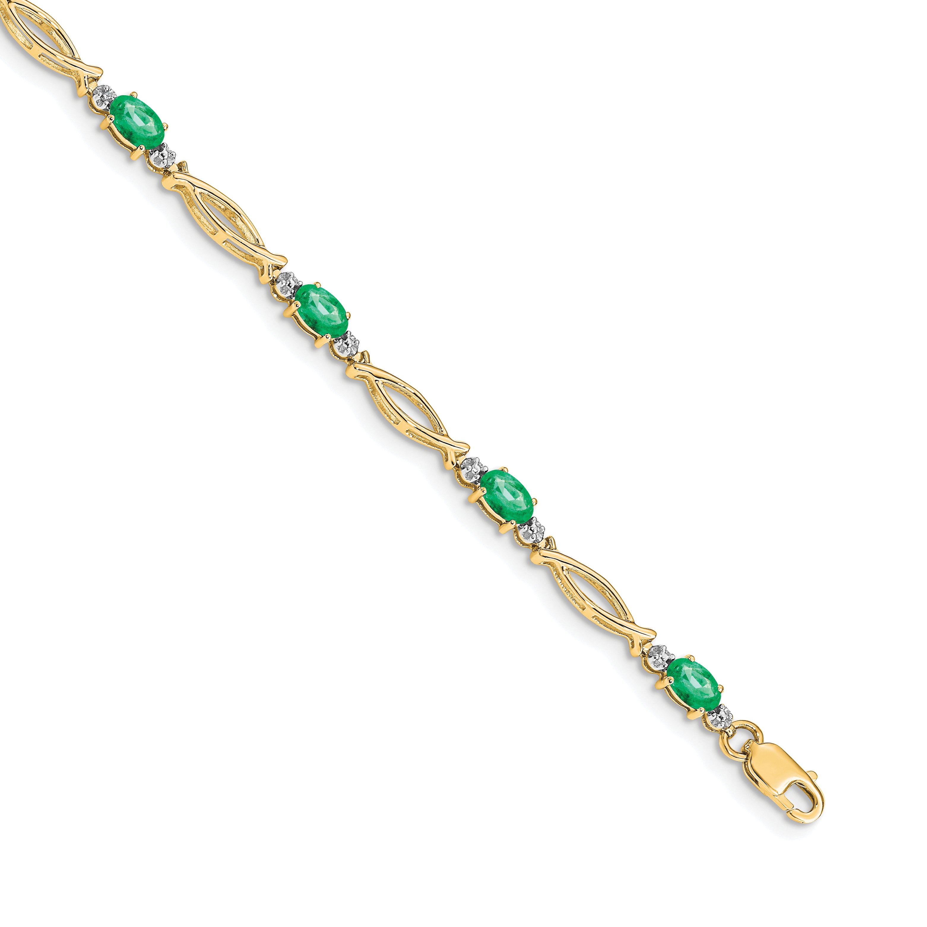 10k Diamond and Emerald Bracelet Main image