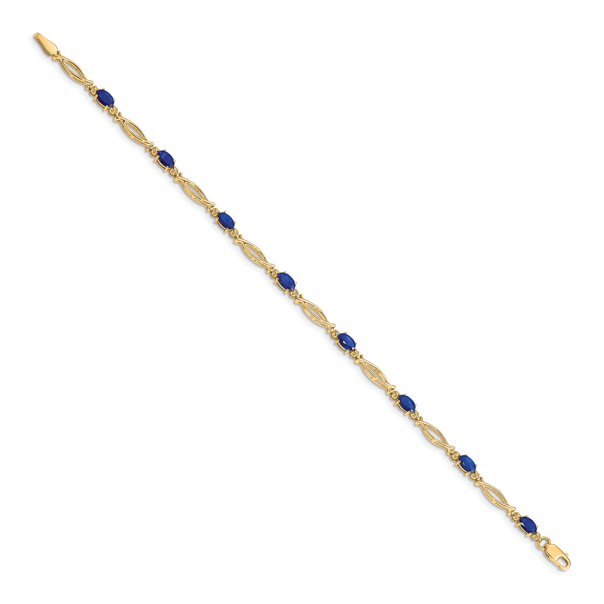 10k Diamond and Sapphire Bracelet