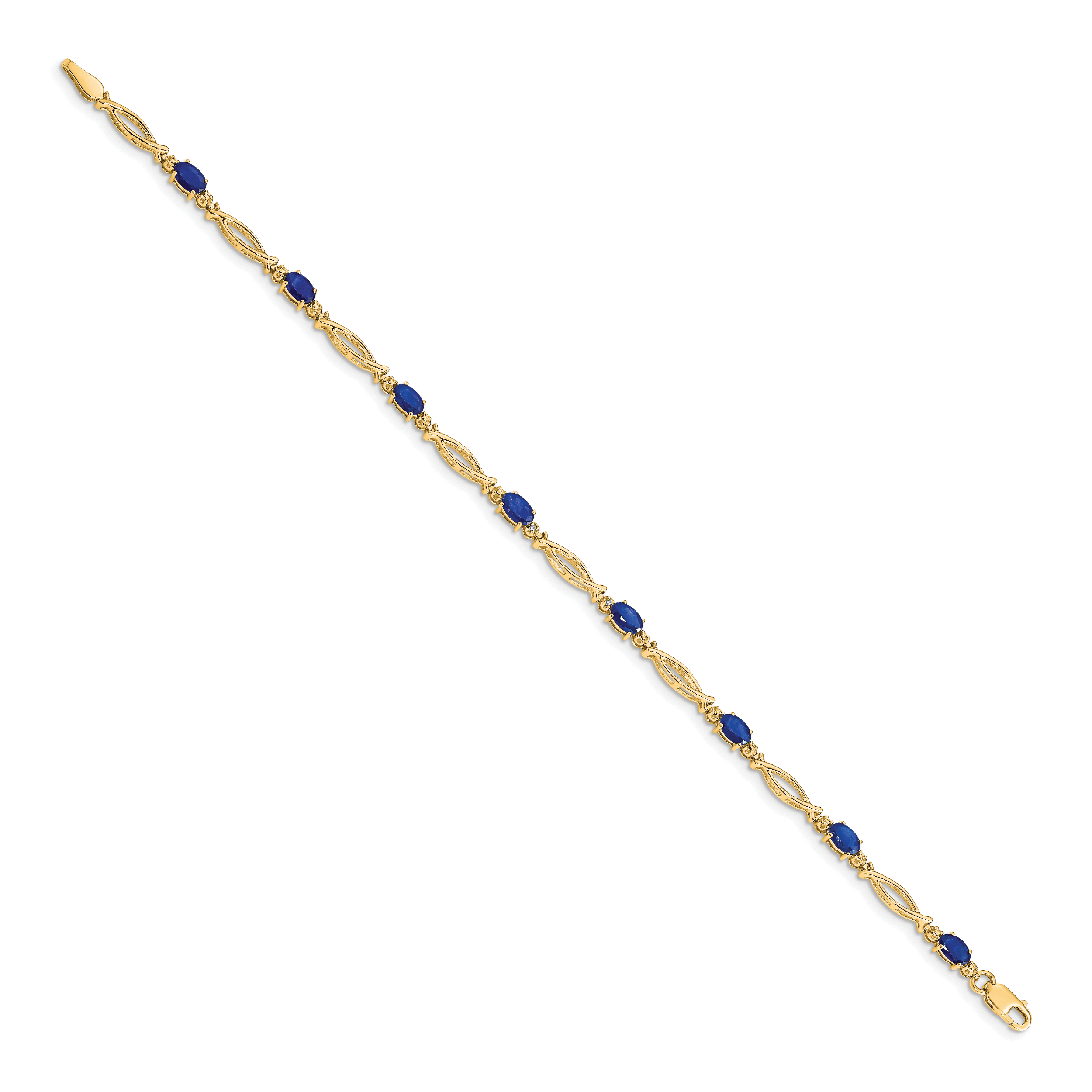 10k Diamond and Sapphire Bracelet Secondary image