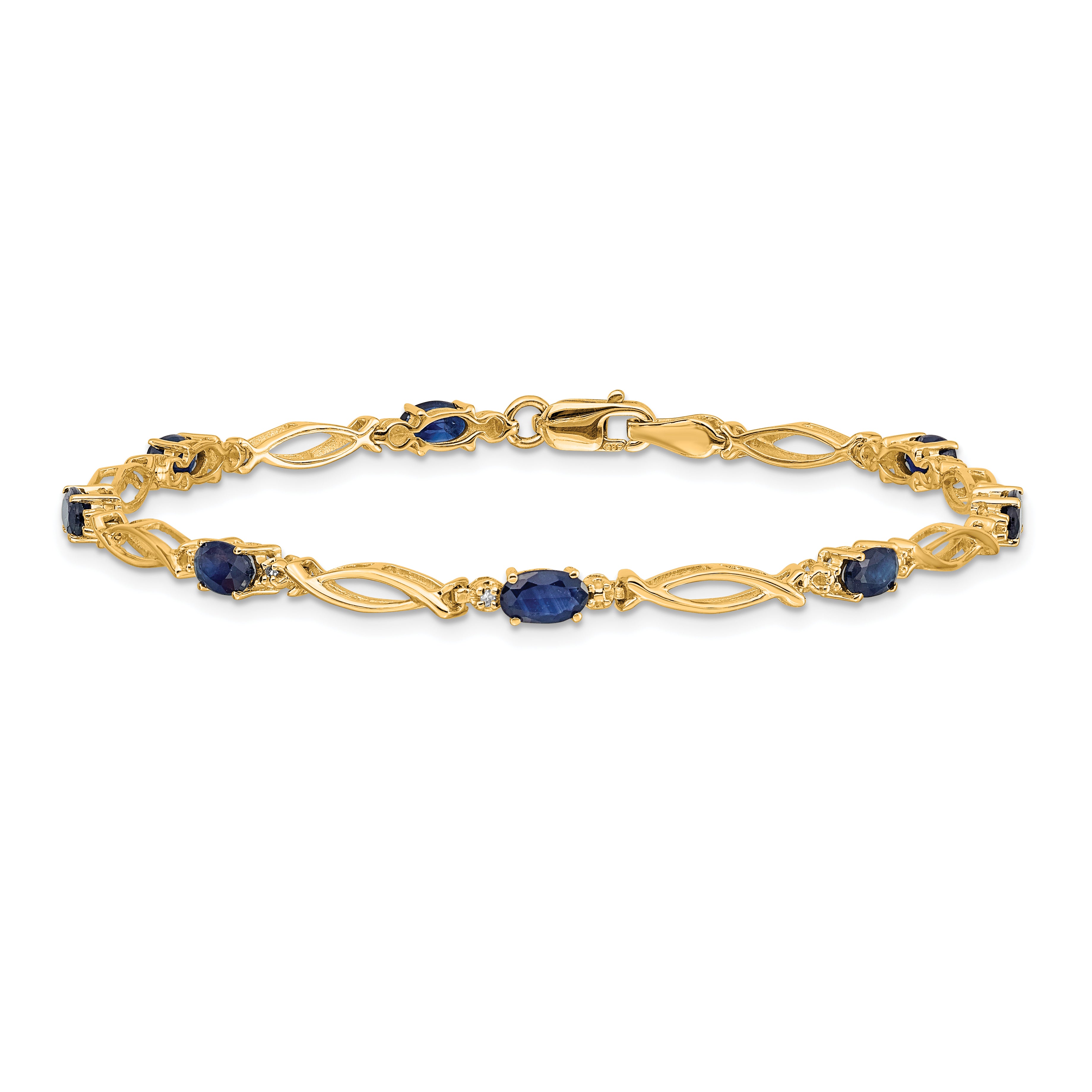10k Diamond and Sapphire Bracelet