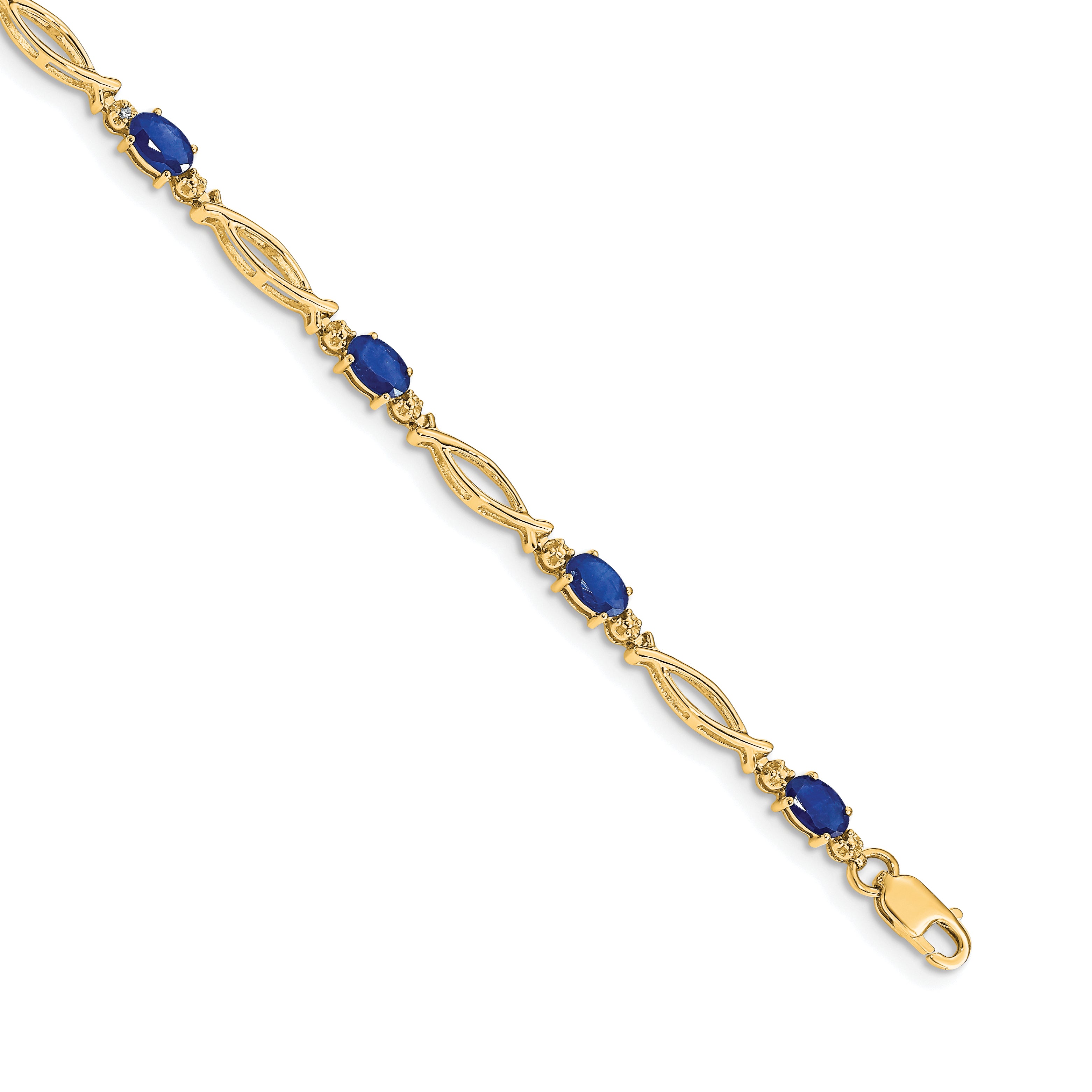 10k Diamond and Sapphire Bracelet Main image
