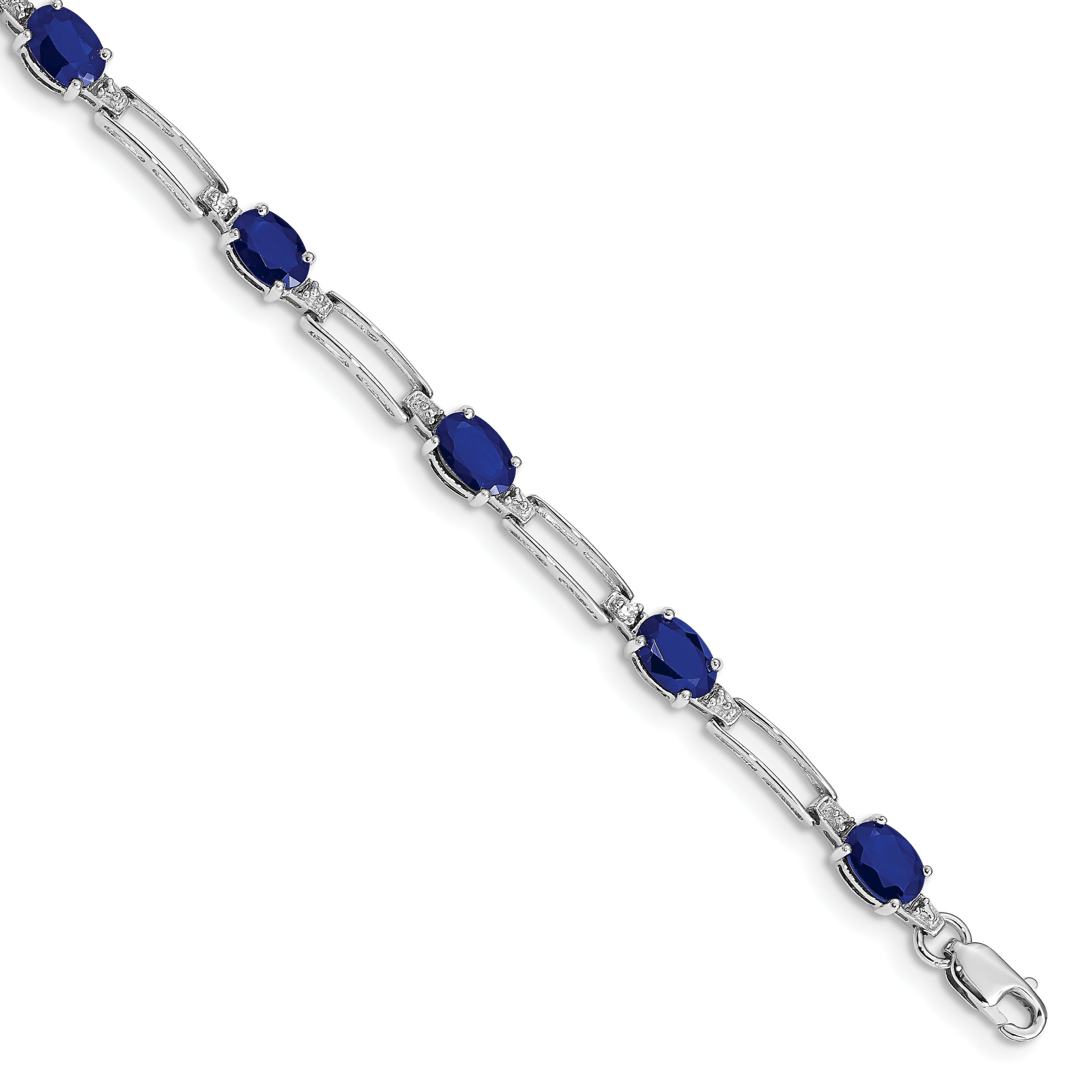 10k White Gold Diamond and Sapphire Bracelet Main image