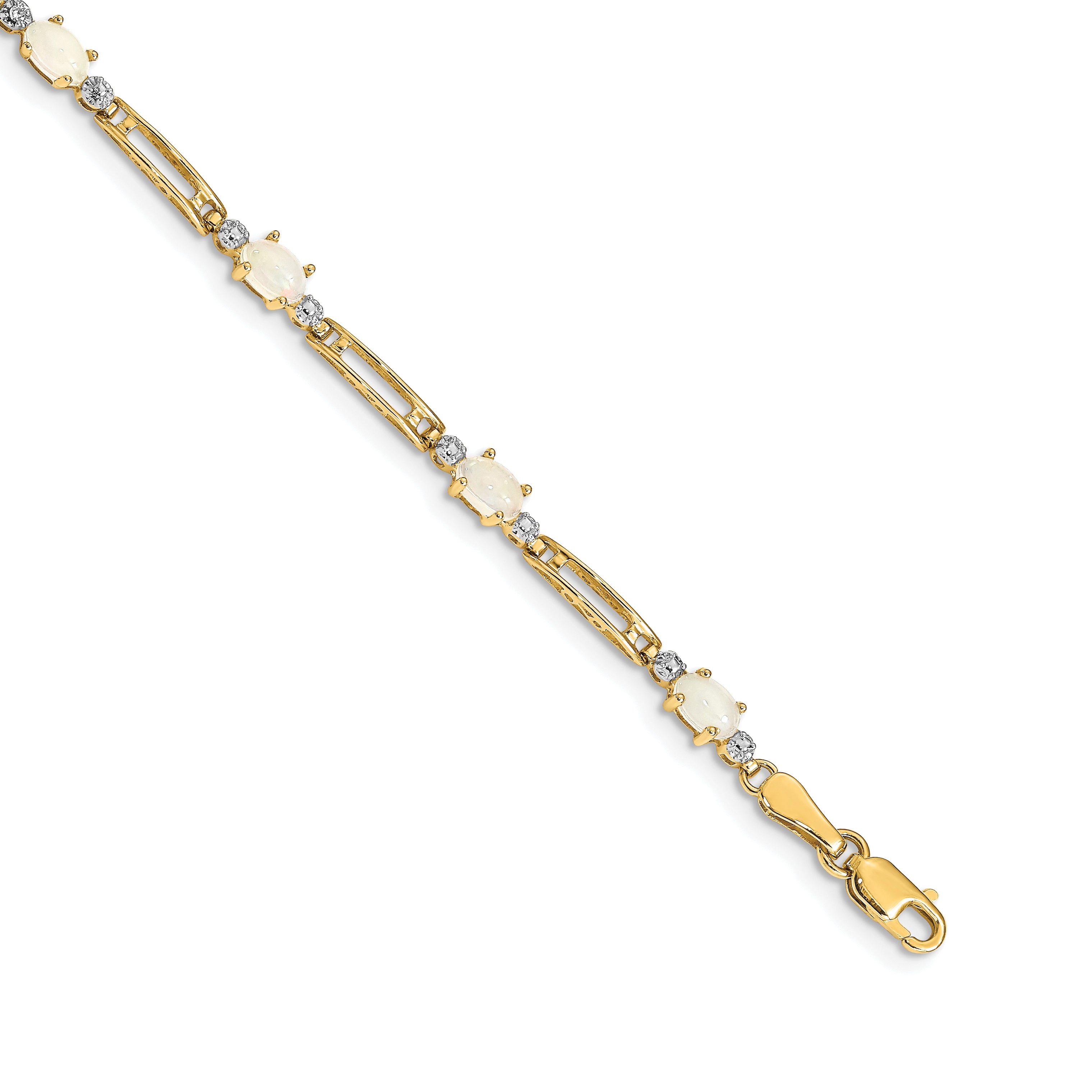 10k Fancy Diamond and Opal Bracelet Main image