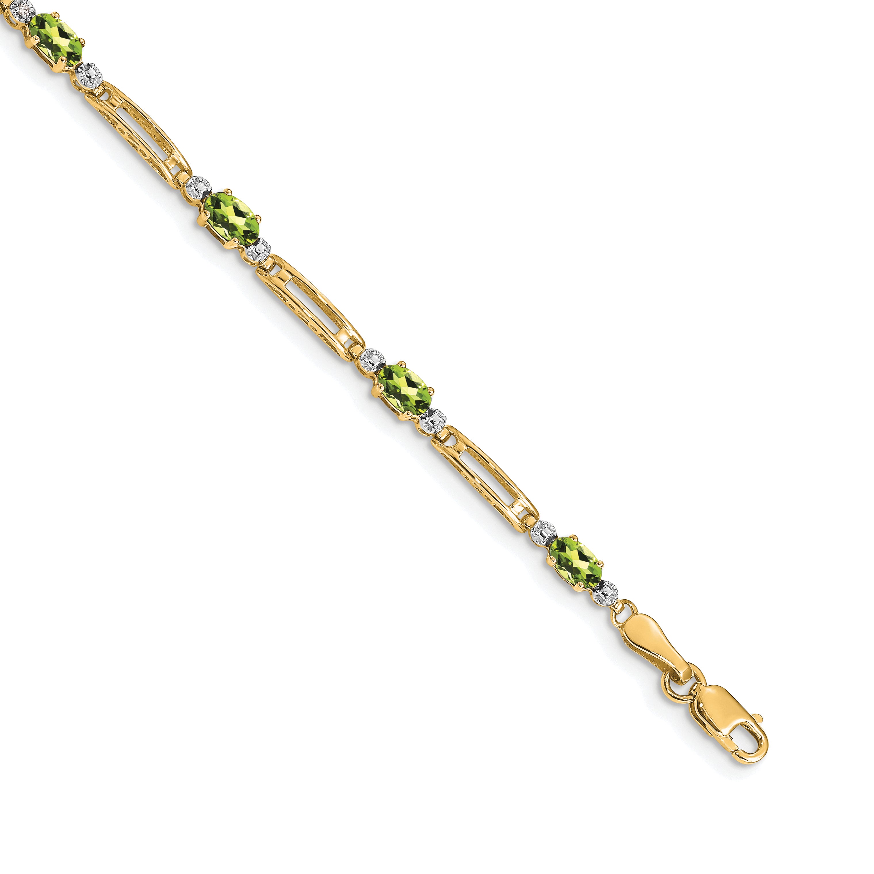 10k Diamond and Peridot Bracelet Main image