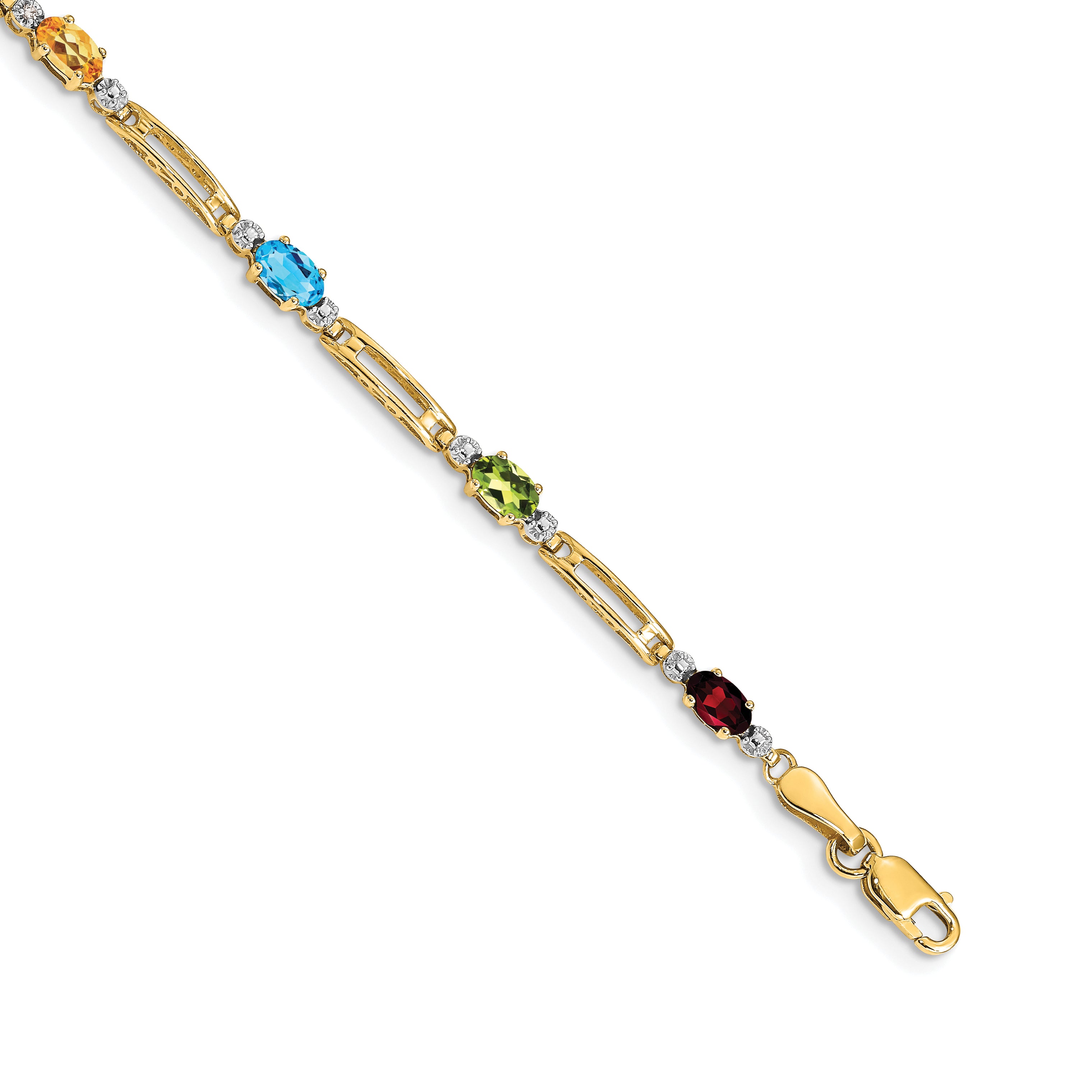 10k Fancy Diamond and Gemstone Rainbow Bracelet Main image