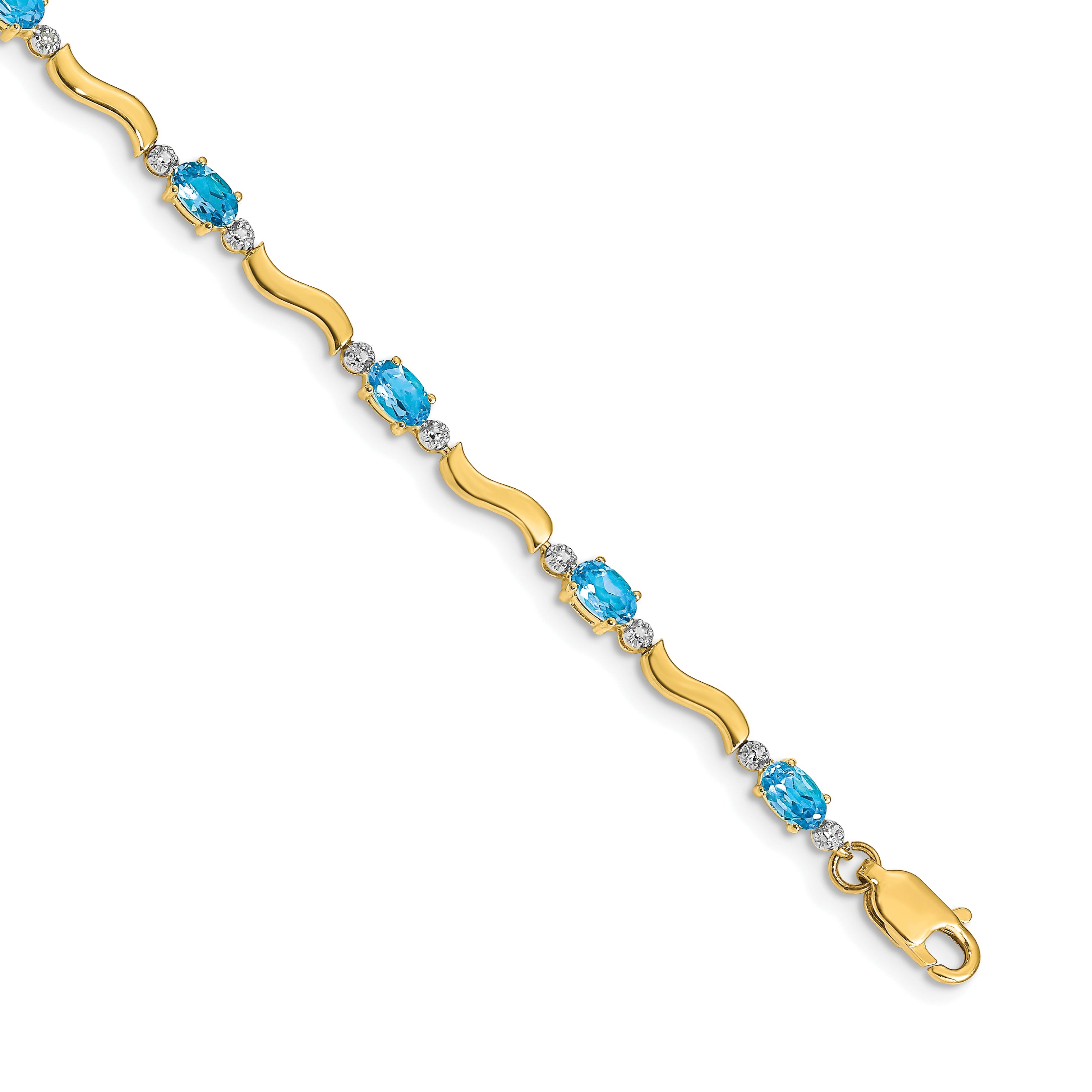 10k Fancy Diamond and Blue Topaz Bracelet Main image