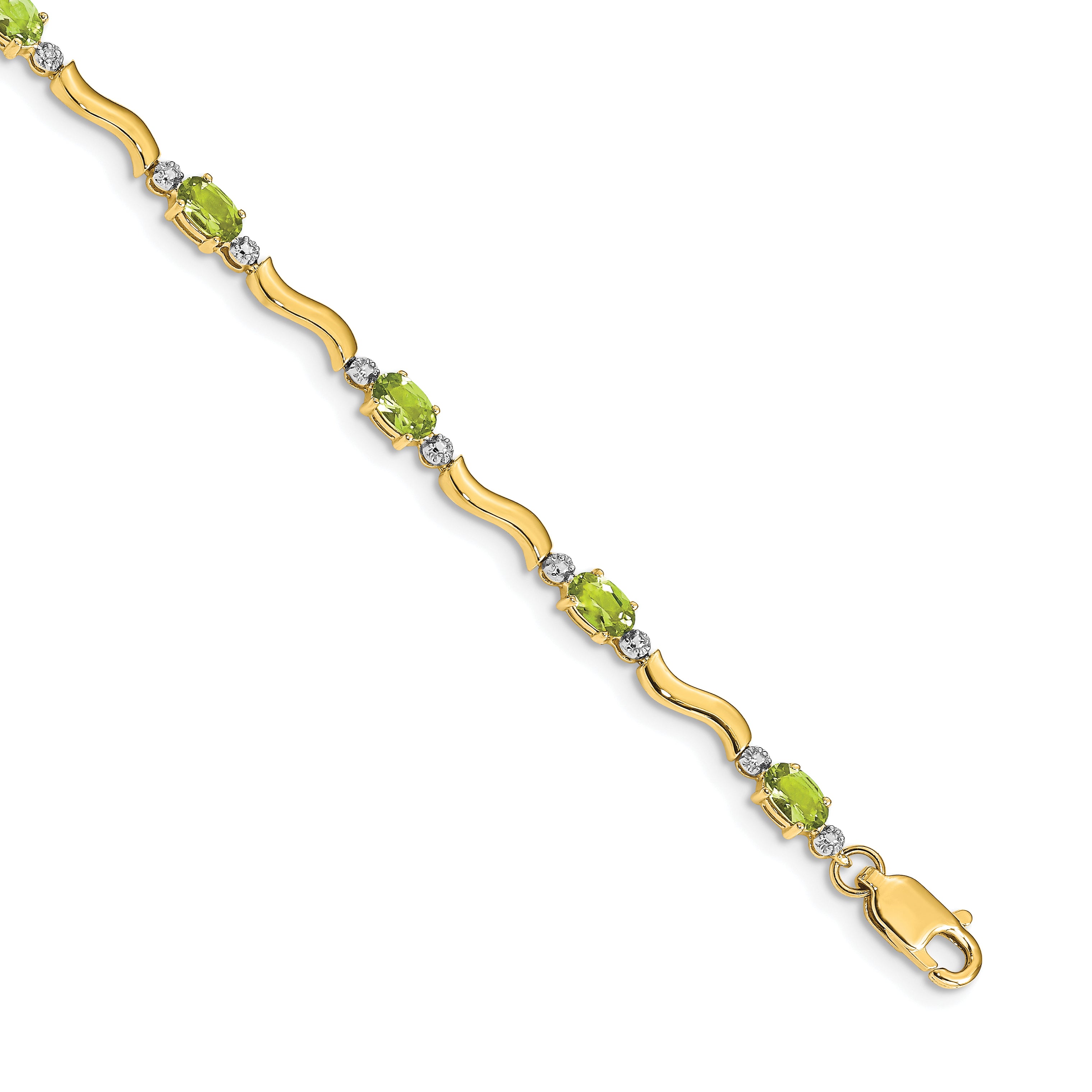 10k Fancy Diamond and Peridot Bracelet Main image