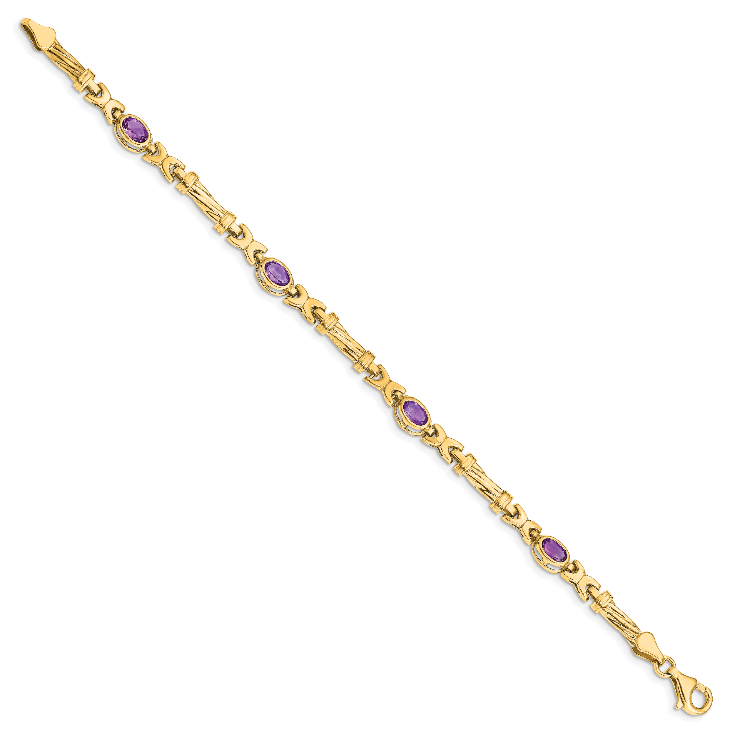 10k Amethyst 4 Stone Bracelet Secondary image