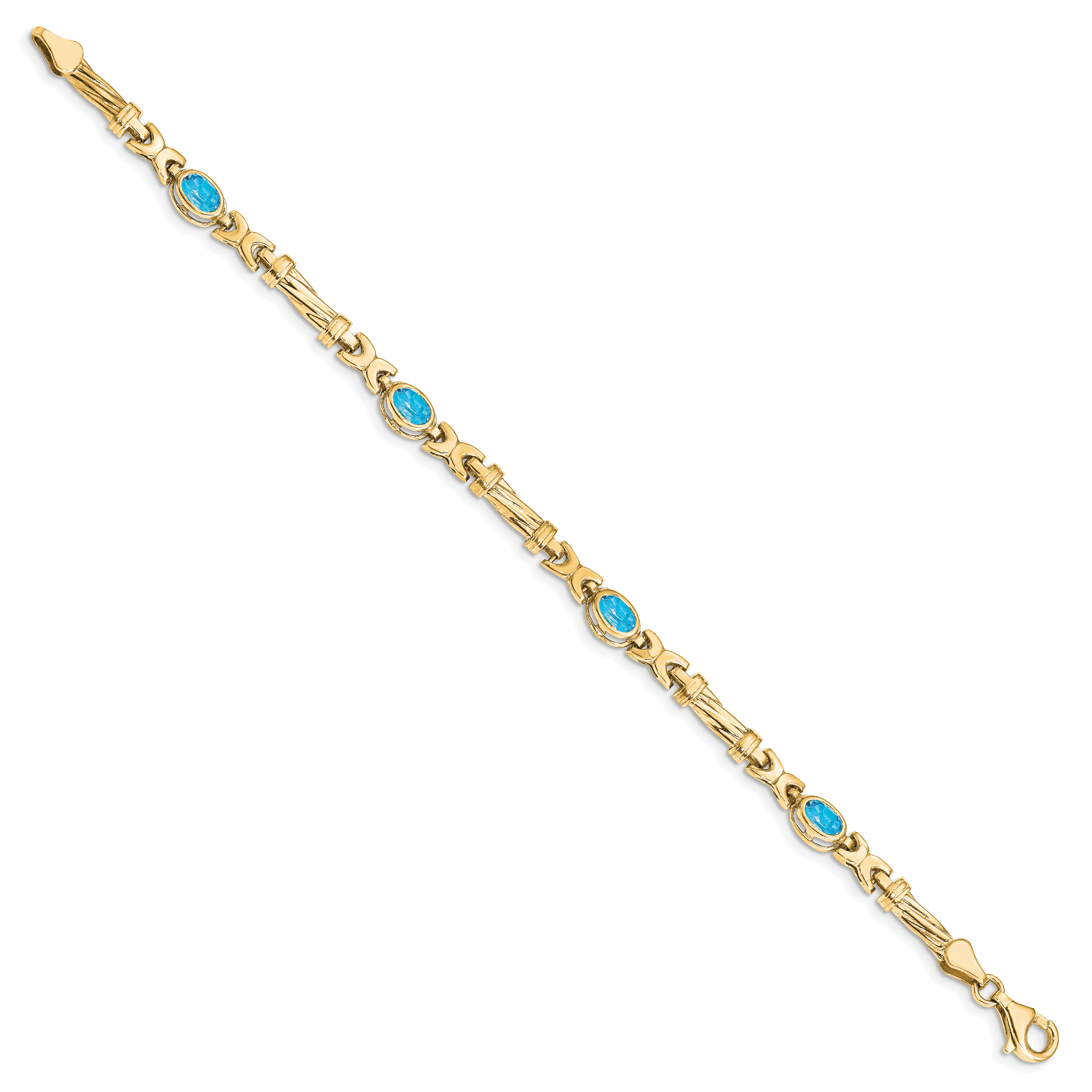 10k Blue Topaz 4 Stone Bracelet Secondary image