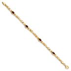 10k Garnet 4 Stone Bracelet