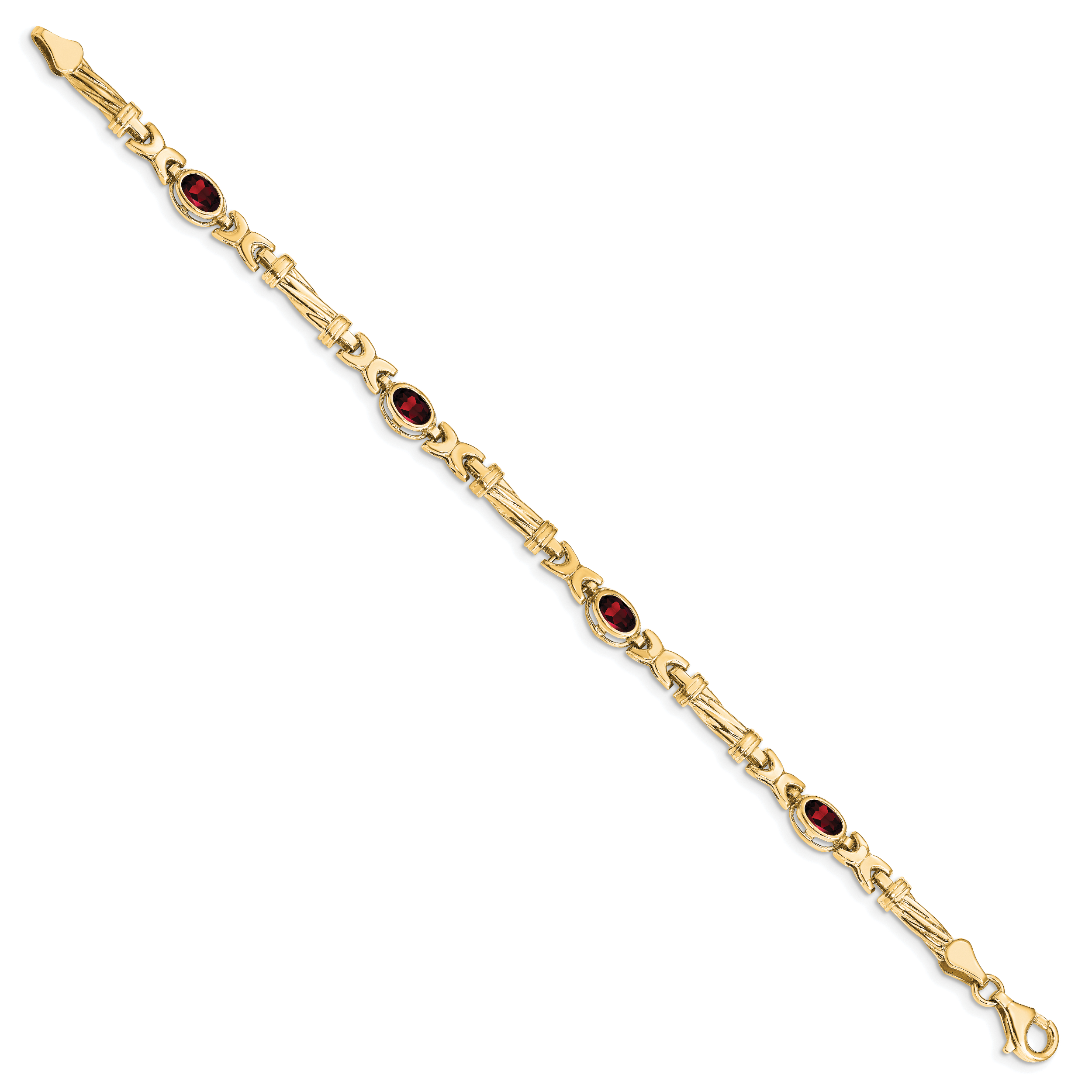 10k Garnet 4 Stone Bracelet