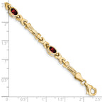 10k Garnet 4 Stone Bracelet