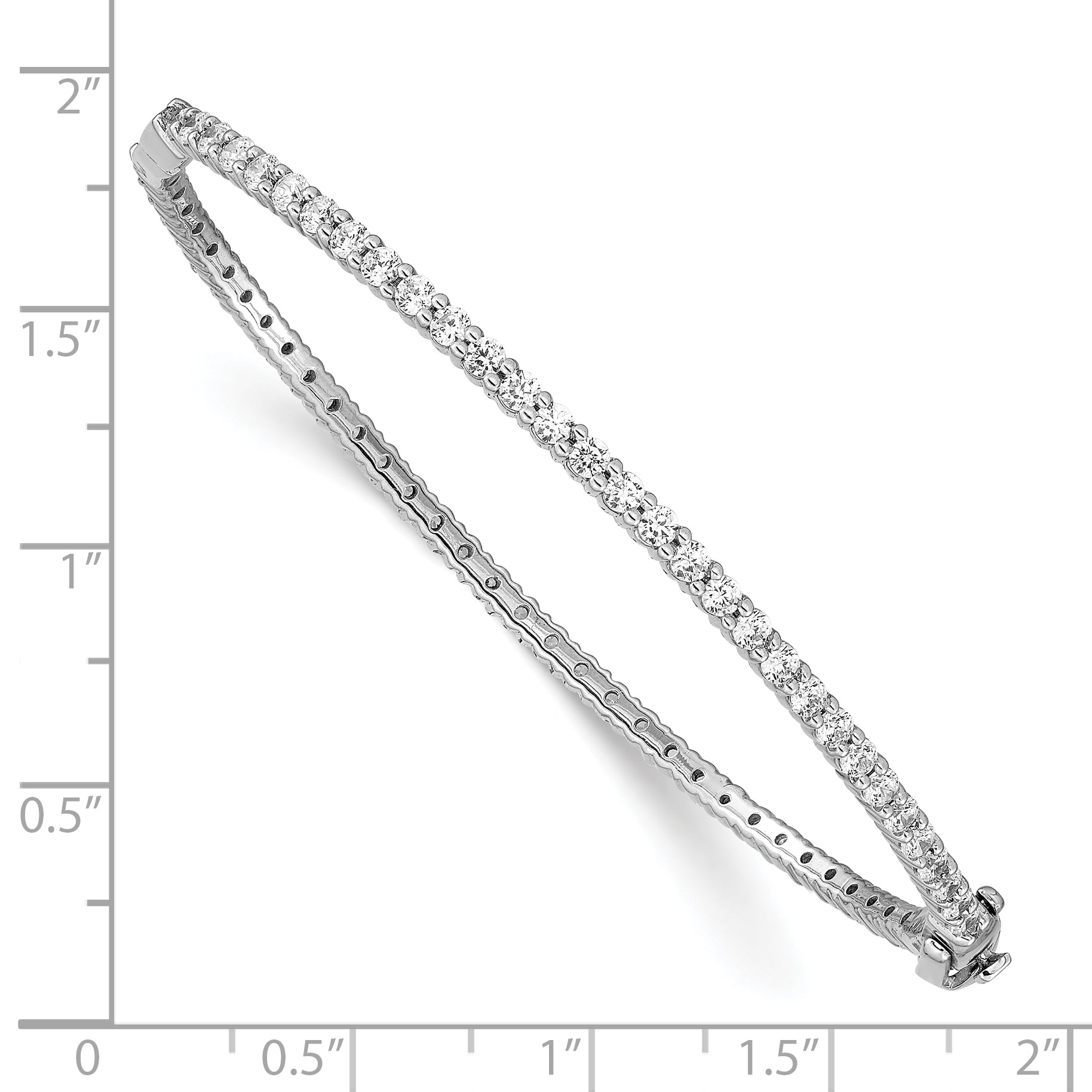 14k White Gold 2 1/2 carat Lab Grown Diamond VS/SI+ G+ Eternity Bangle Bracelet