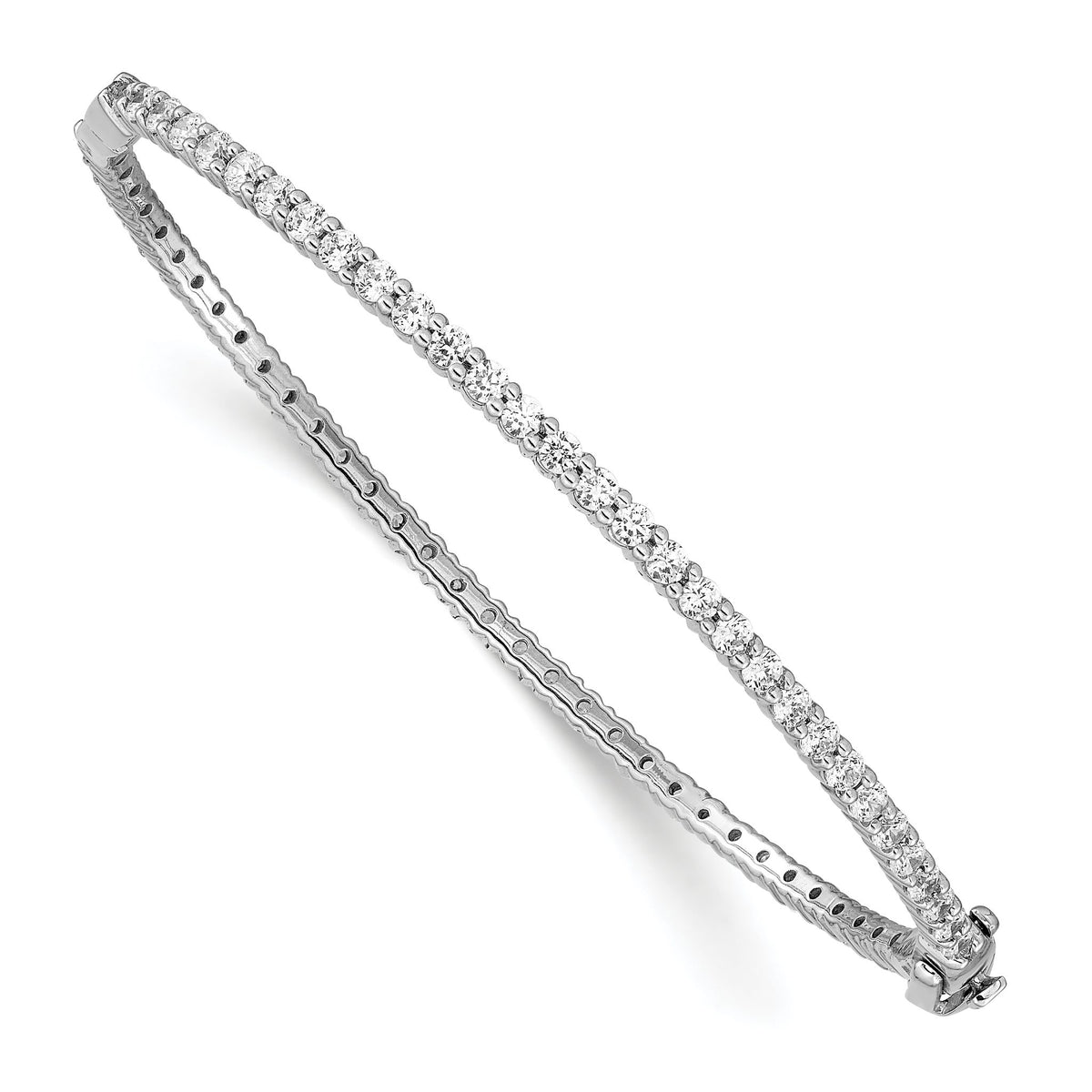 Lab-Grown Diamond Eternity Bangle Bracelet in 14K White Gold (2 1/2 ct. tw.) - Sophia Jewelers Main image