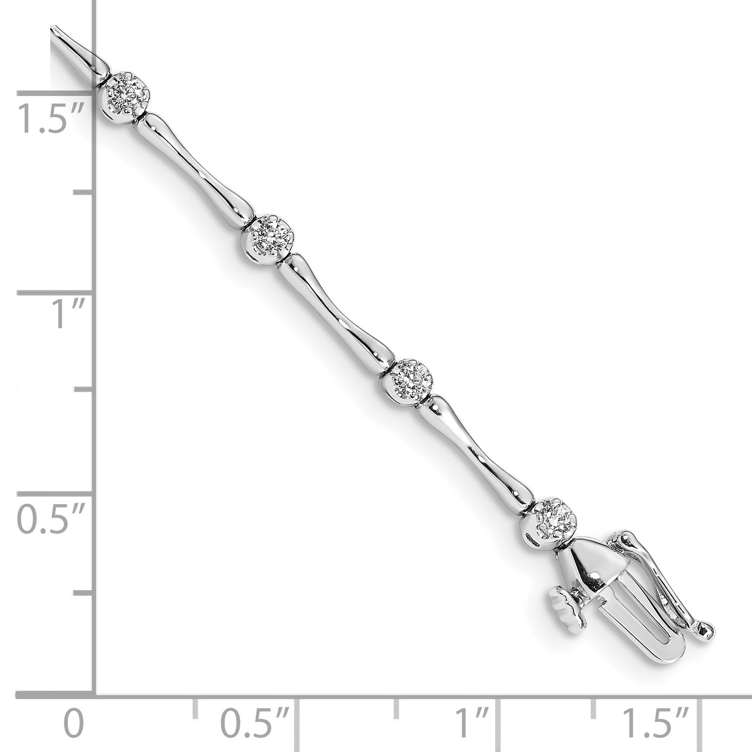 14k White Gold Complete 1/2 carat Diamond and Bar Link 7 inch Bracelet - Sophia Jewelers