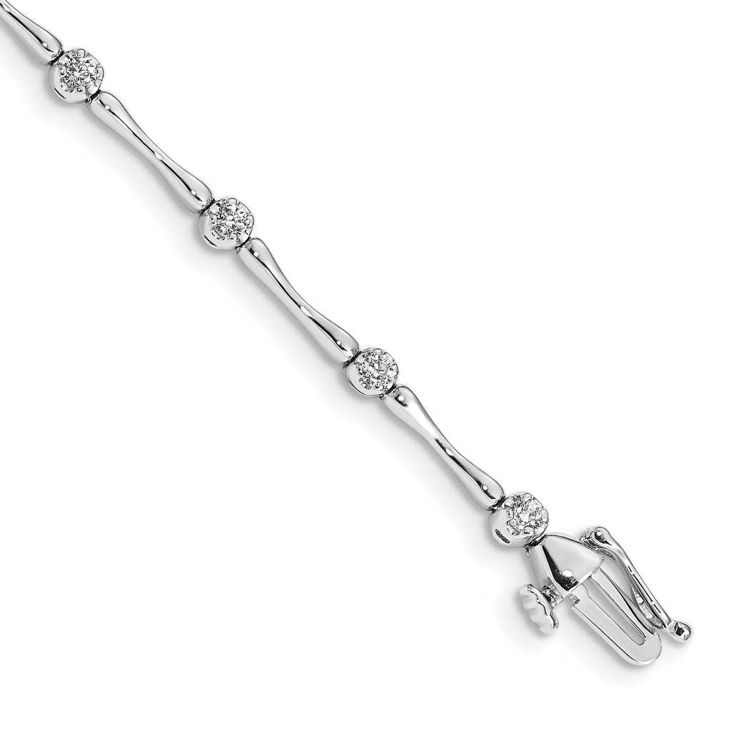 Women's 14K White Gold 1/2 ct Lab-Grown Diamond Tennis Bracelet