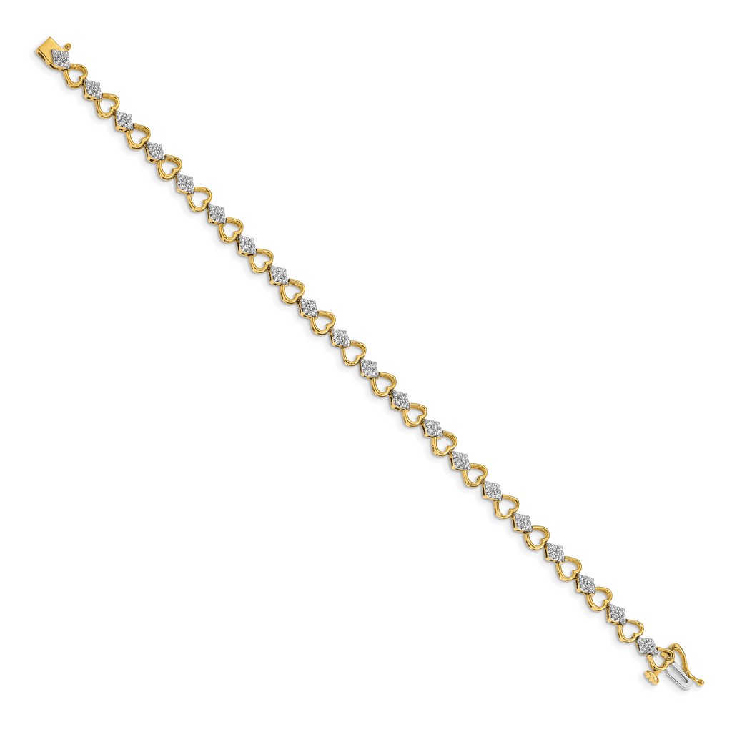 Women's 14K Yellow Gold 1 ct Lab-Grown Diamond Tennis Bracelet