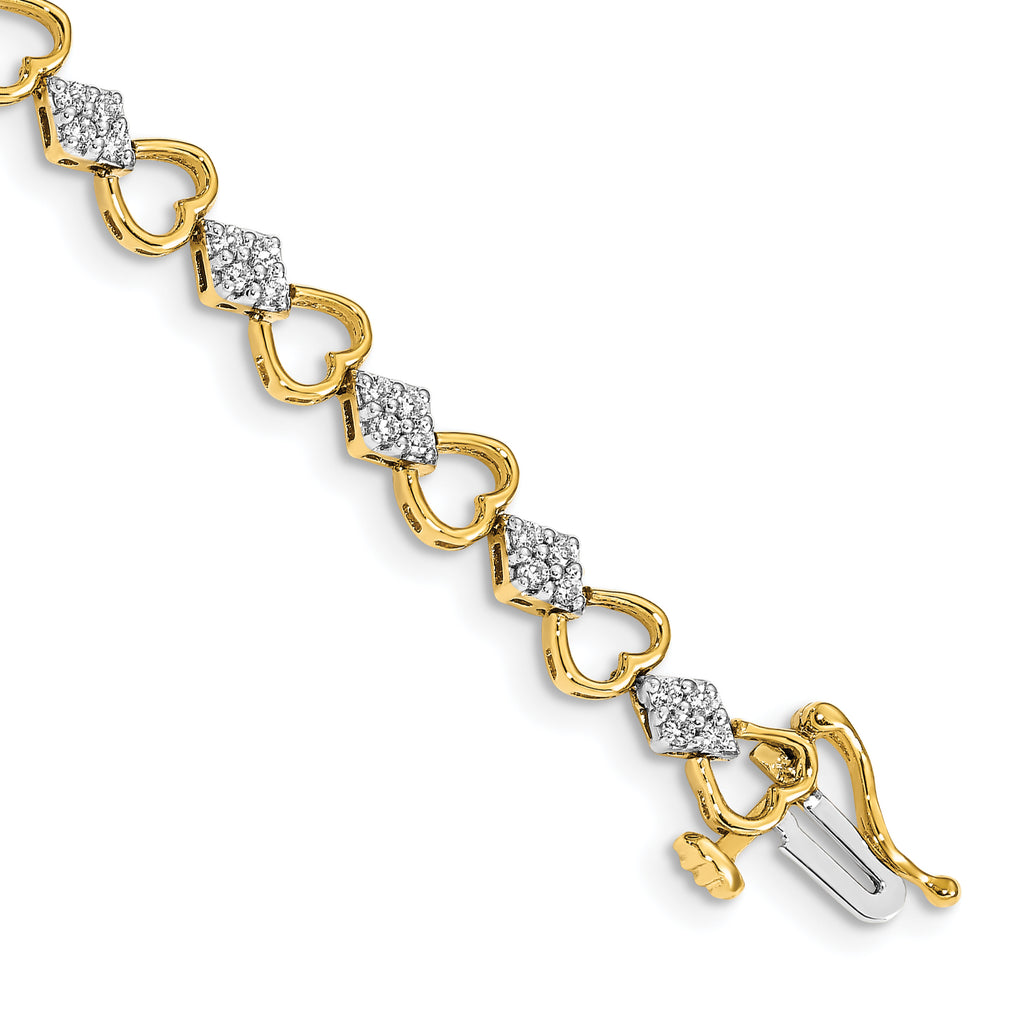 Women's 14K Yellow Gold 1 ct Lab-Grown Diamond Tennis Bracelet