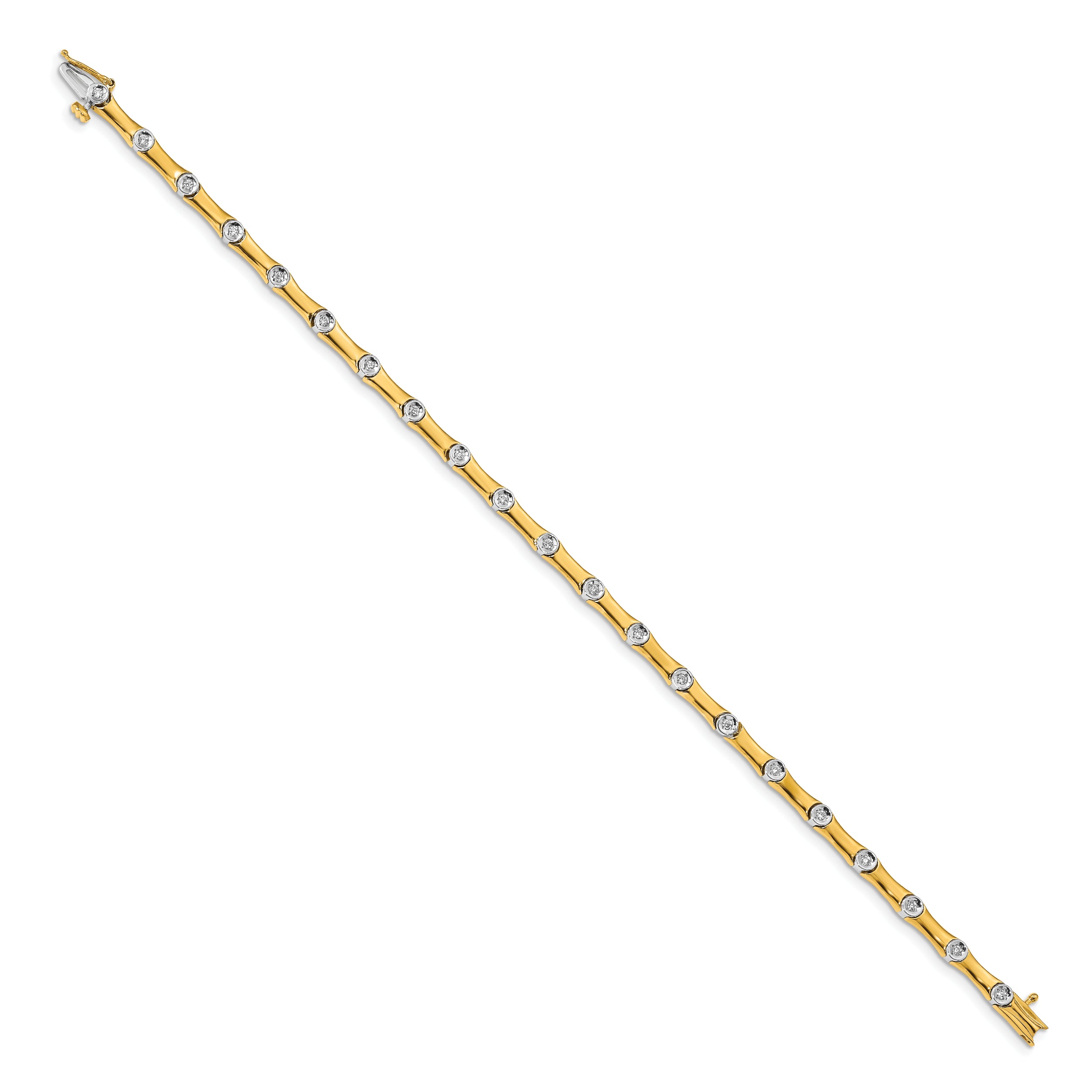 14k Two-Tone 1/4 carat Lab Grown Diamond VS/SI+ G+ 7.5 inch Bracelet