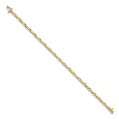 14k Two-Tone 1/4 carat Lab Grown Diamond VS/SI+ G+ 7.5 inch Bracelet