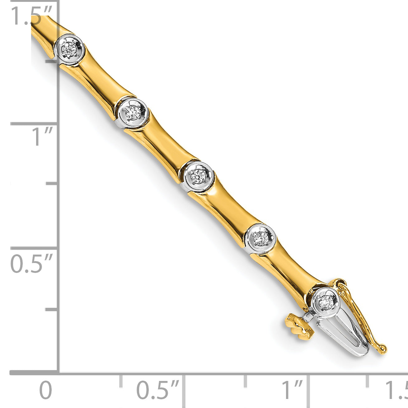 14k Two-Tone 1/4 carat Lab Grown Diamond VS/SI+ G+ 7.5 inch Bracelet