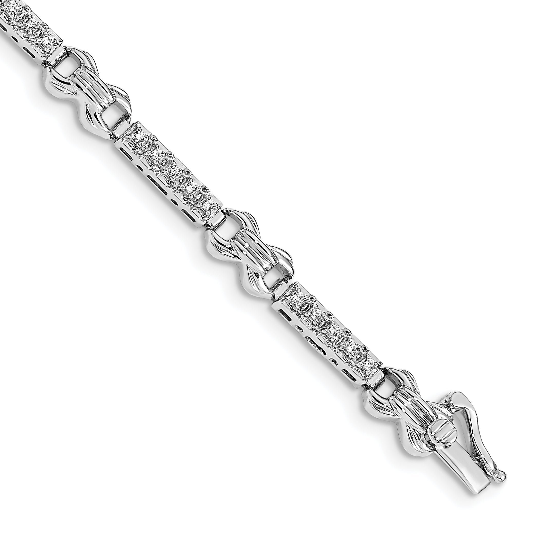 14k White Gold 1/3 carat Lab Grown Diamond VS/SI+ G+ 7 inch Fancy Bracelet