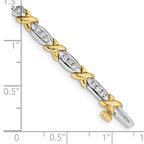 Women's 14K Two-Tone Gold 1 ct Lab-Grown Diamond Tennis Bracelet