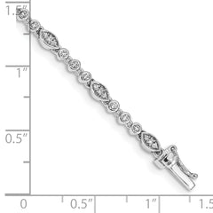 14k White Gold Complete 1/2 carat Diamond Fancy Link 7 inch Bracelet
