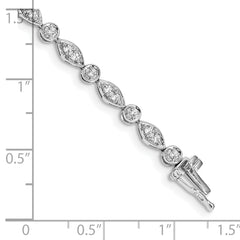 14k White Gold 3/4 carat Lab Grown Diamond VS/SI+ G+ 7 inch Fancy Bracelet