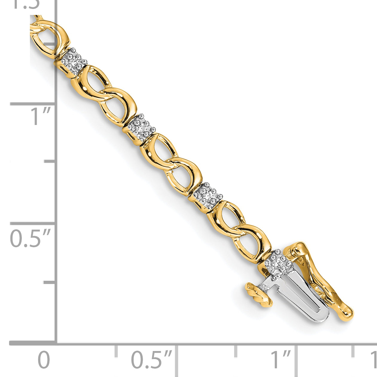 10k Diamond Figure 8 Link Bracelet