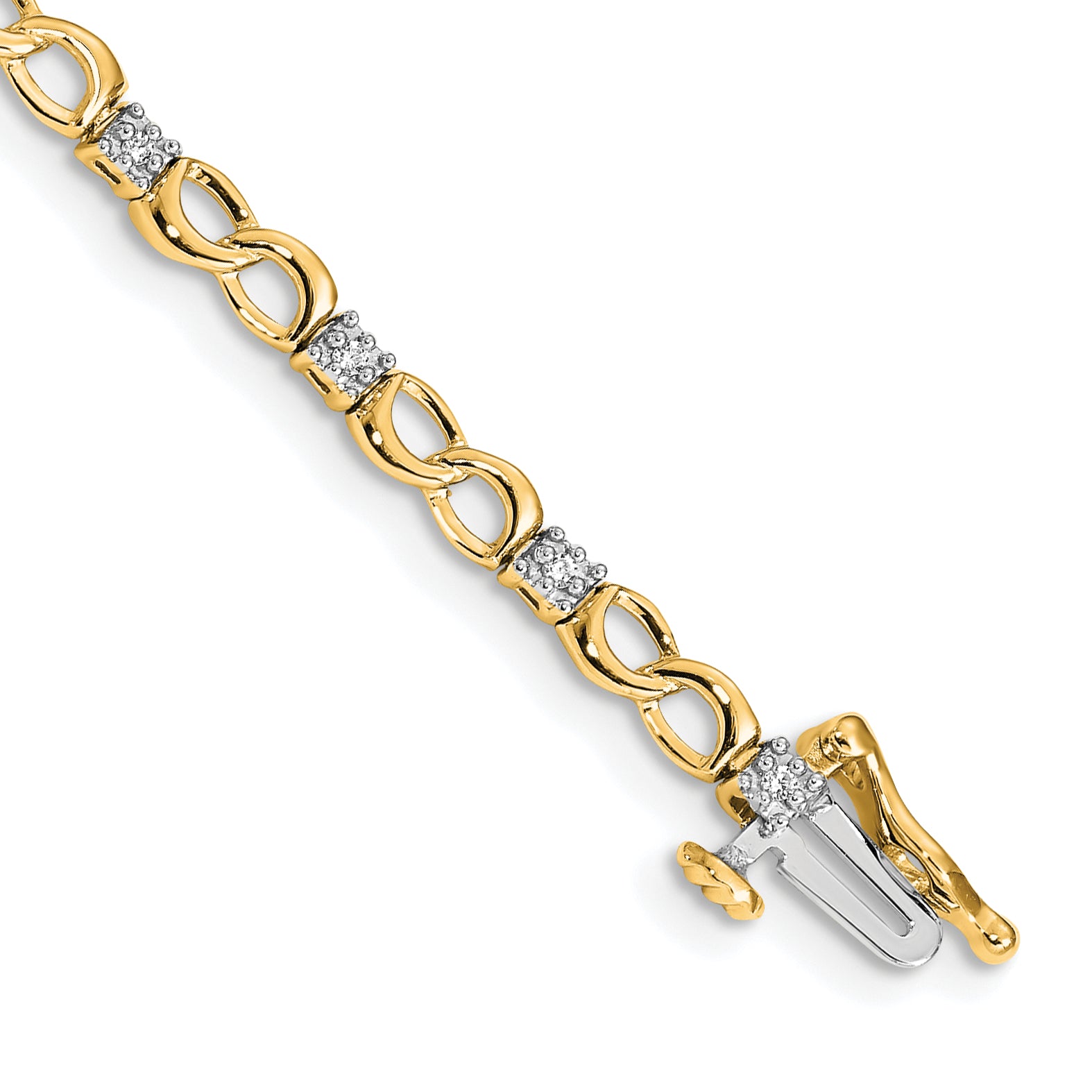 10k Diamond Figure 8 Link Bracelet