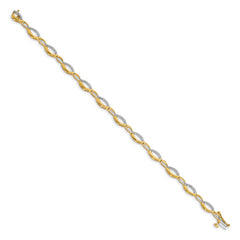 14k Complete 1/4 carat Diamond Fancy Link 7 inch Bracelet
