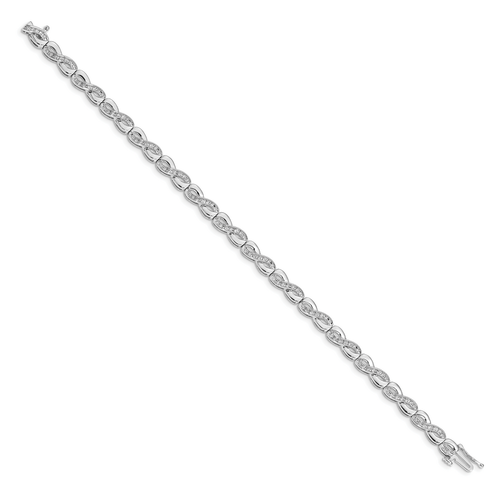 14k White Gold Complete 1/2 carat Diamond Infinity Link 7.5 inch Bracelet