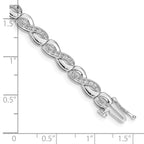 14k White Gold Complete 1/2 carat Diamond Infinity Link 7.5 inch Bracelet
