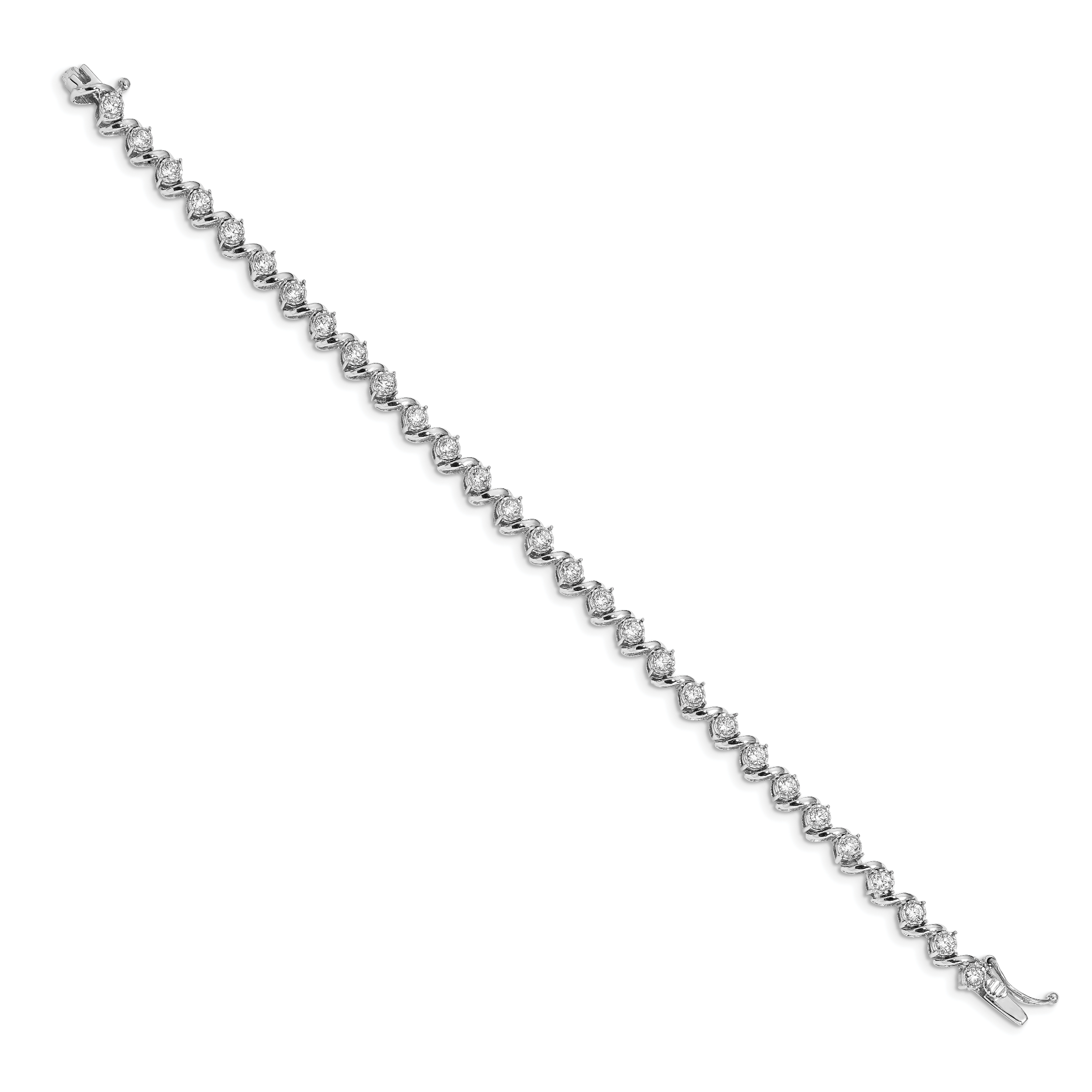 14k White Gold 2 carat Lab Grown Diamond VS/SI+ G+ 7.25 inch Fancy Tennis Bracelet Secondary image