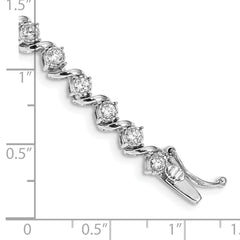 14k White Gold 2 carat Lab Grown Diamond VS/SI+ G+ 7.25 inch Fancy Tennis Bracelet