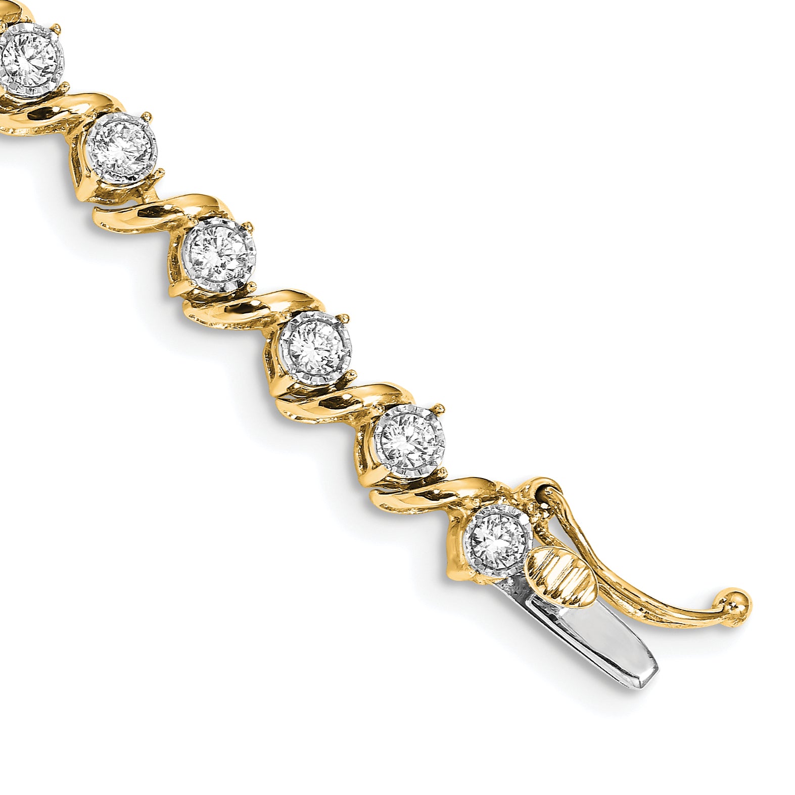 14k 2 carat Lab Grown Diamond VS/SI+ G+ 7.25 inch Fancy Tennis Bracelet Main image