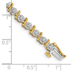 14k Complete 3/8 carat Diamond S-link 7 inch Tennis Bracelet