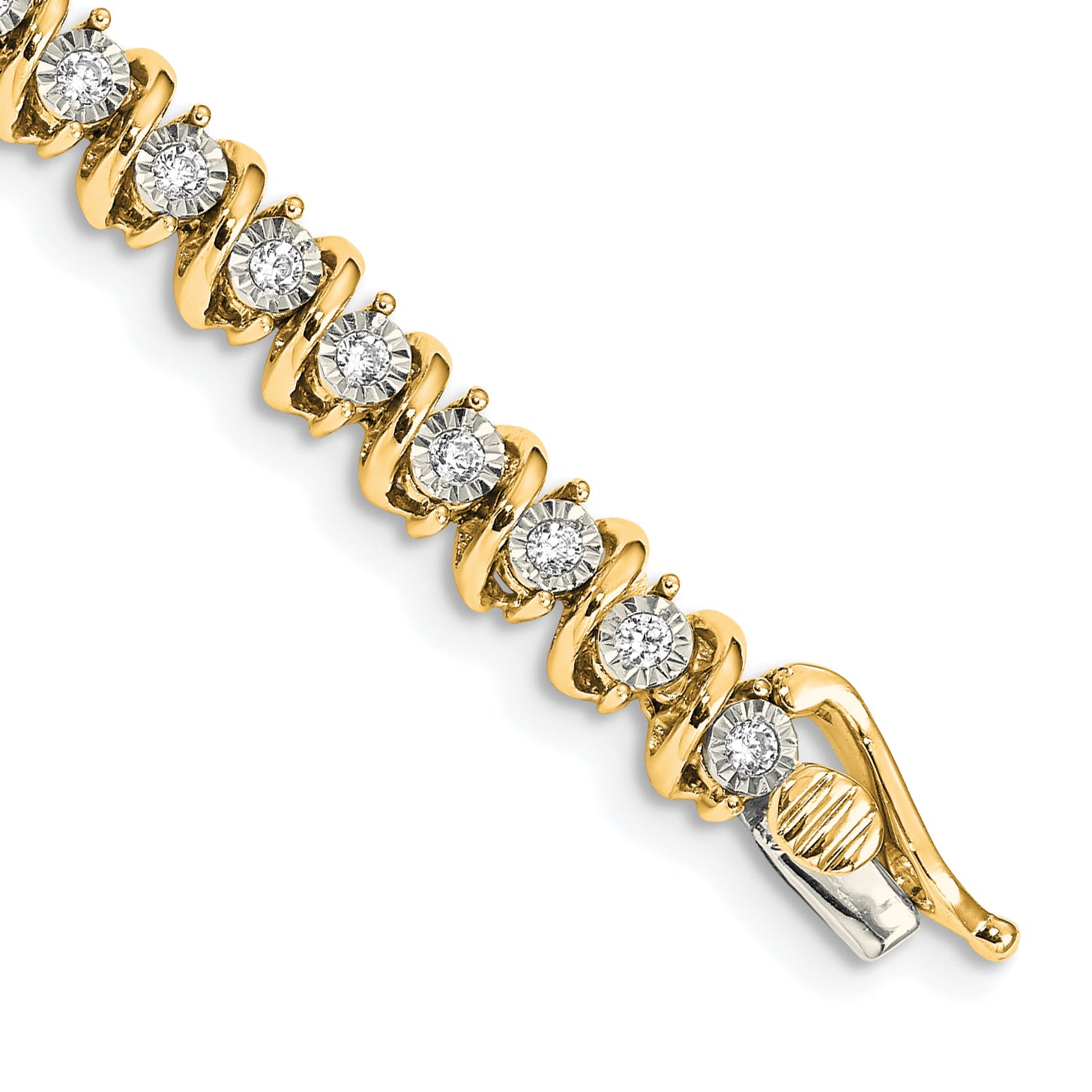 14k 7/8 carat Lab Grown Diamond VS/SI+ G+ 7.25 inch Fancy Tennis Bracelet Main image