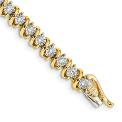 14k 7/8 carat Lab Grown Diamond VS/SI+ G+ 7.25 inch Fancy Tennis Bracelet